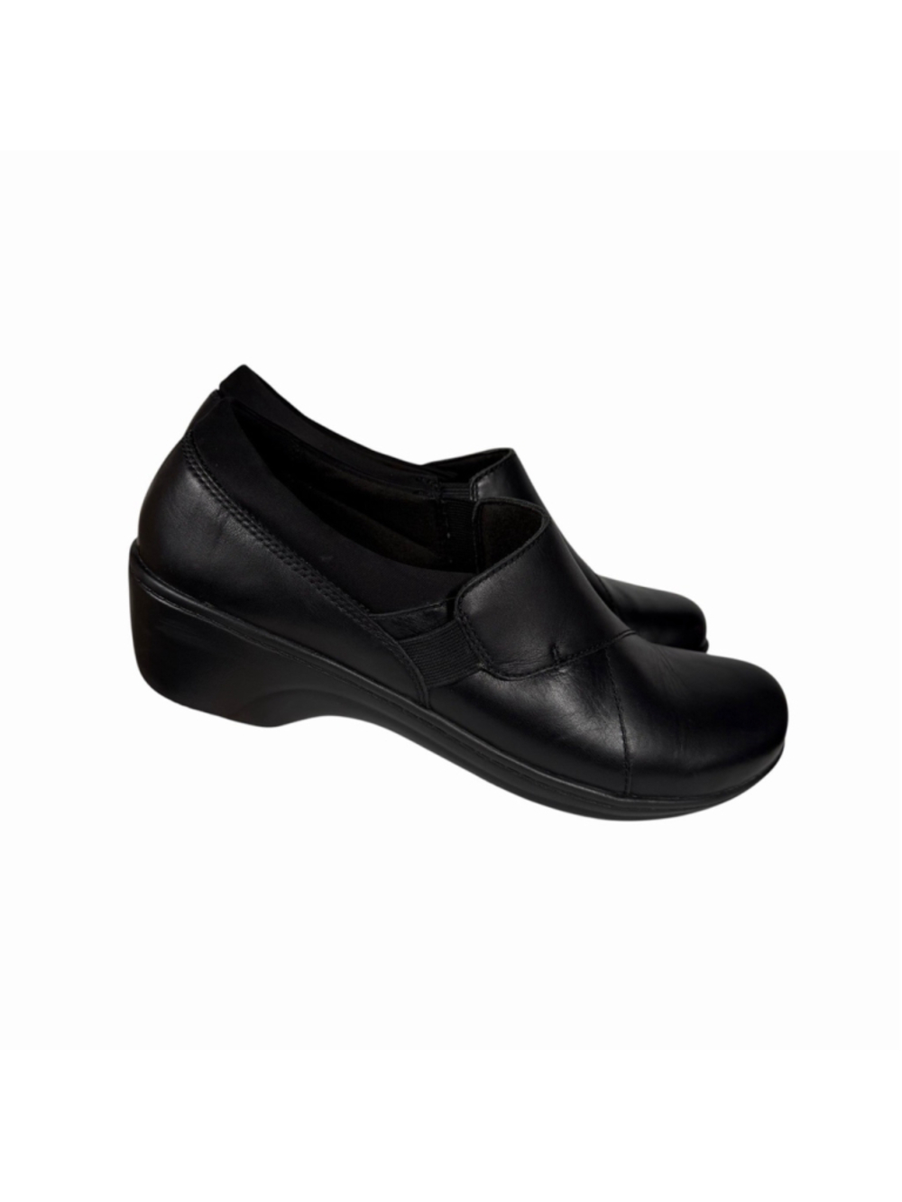 Clarks Grasp High Shoes Womens 11 M Slip On Round Toe Comfort Block Heels Black